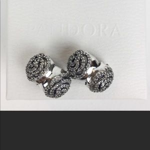 Authentic Pandora shimmering rose clip